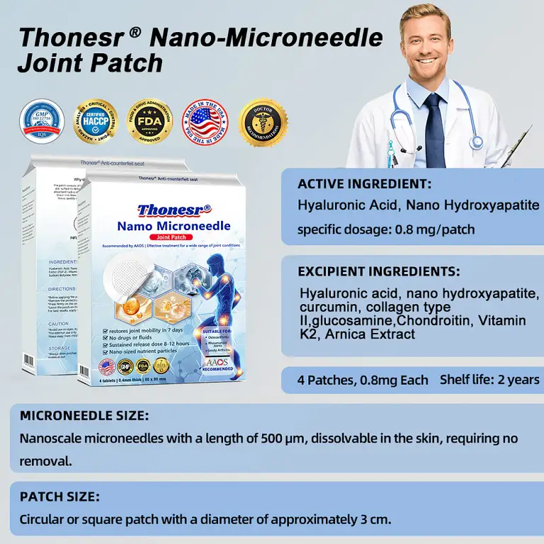 Thonesr® Nano-microneedle joint patch image Thonesr® Nano-microneedle joint patch