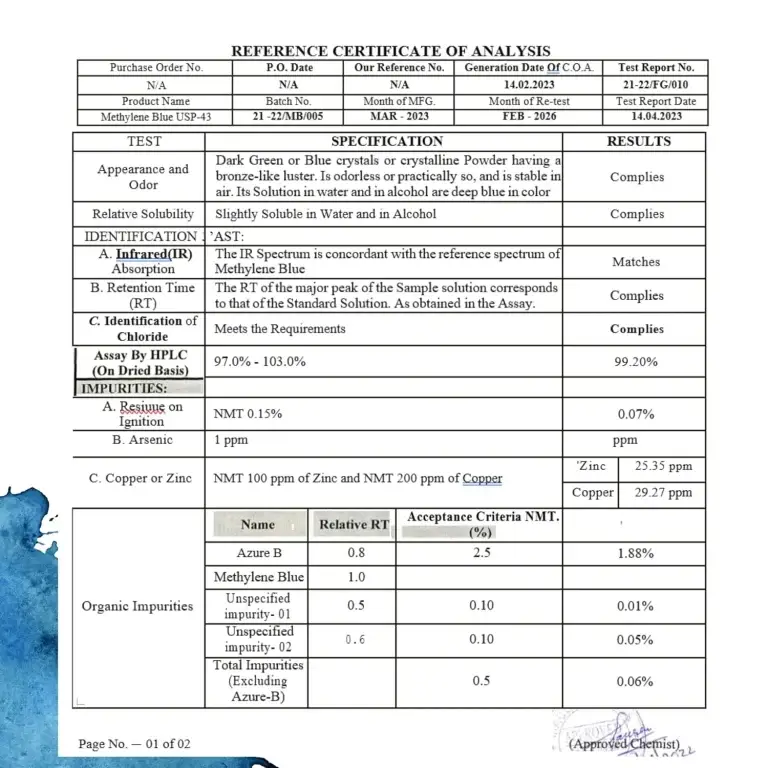 Blissta® USP Grade – Methylene Blue