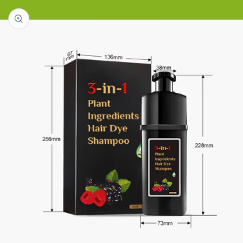 Plant Ingredients Hair Dye Shampoo