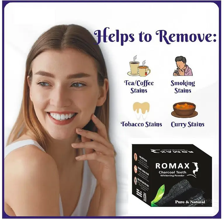 Romax Charcoal Teeth Whitening Powder