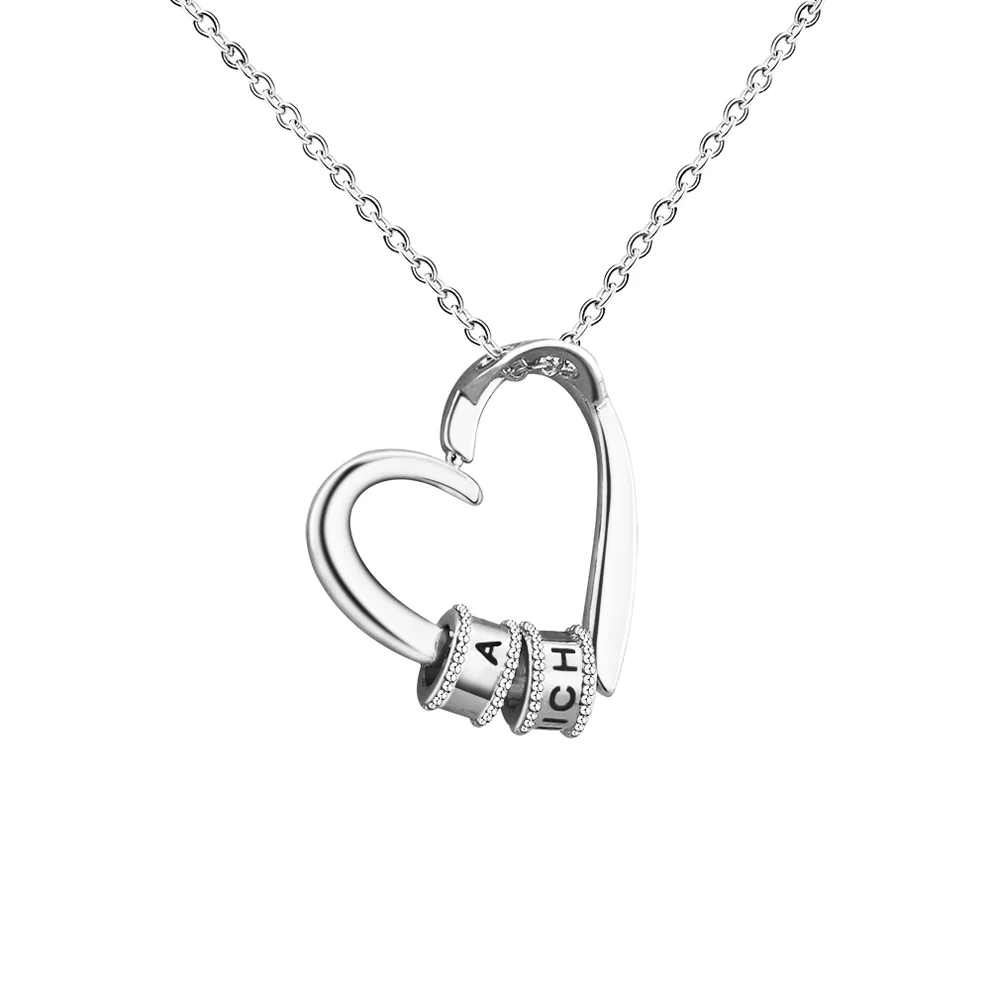 Personalized Heart Bead Necklace