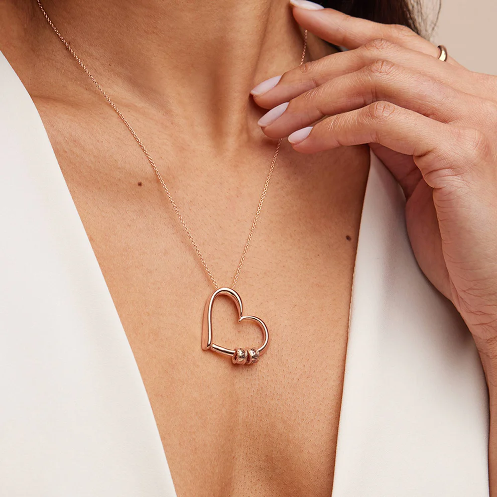 Personalized Heart Bead Necklace