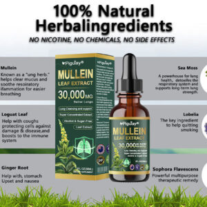 Piguiay Organic Lung Cleansing Mullein Leaf Drops image Piguiay Organic Lung Cleansing Mullein Leaf Drops