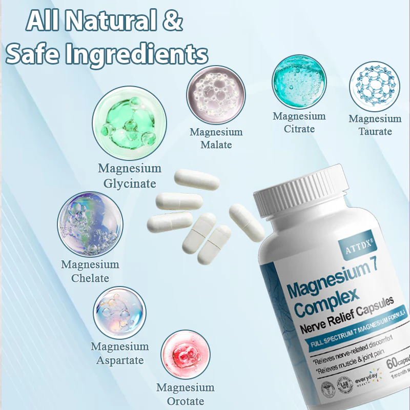 ATTDX® Magnesium 7 Complex Nerve Relief Capsules image ATTDX® Magnesium 7 Complex Nerve Relief Capsules