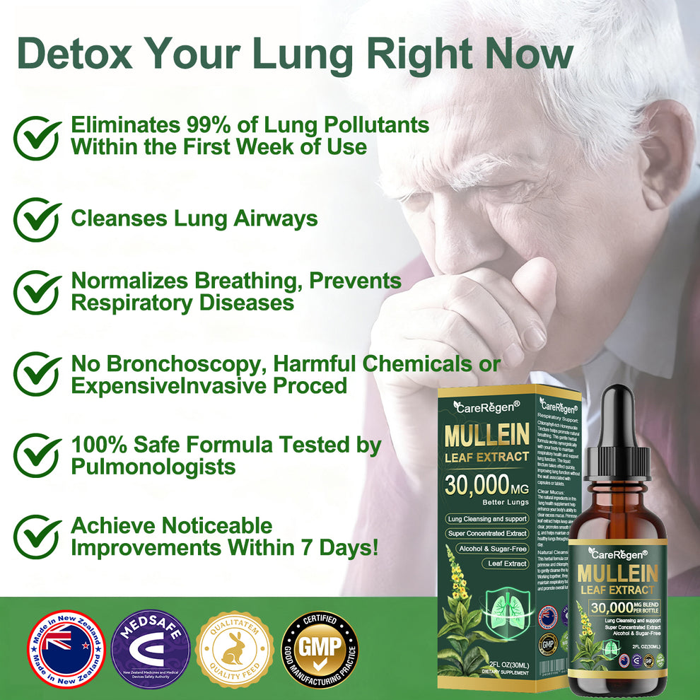 CareRegen Organic Lung Cleansing Mullein Leaf Extract Drops