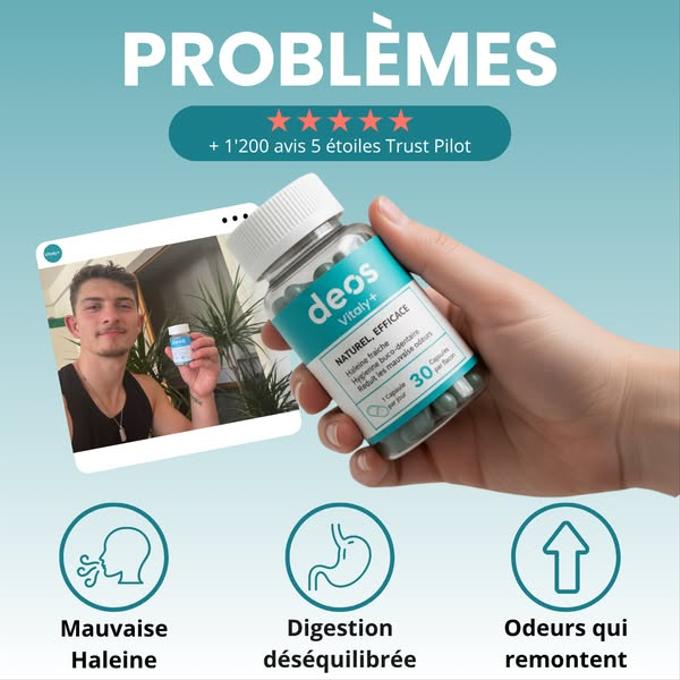 Deos Vitaly+Naturel Efficace Odor-fighting supplement
