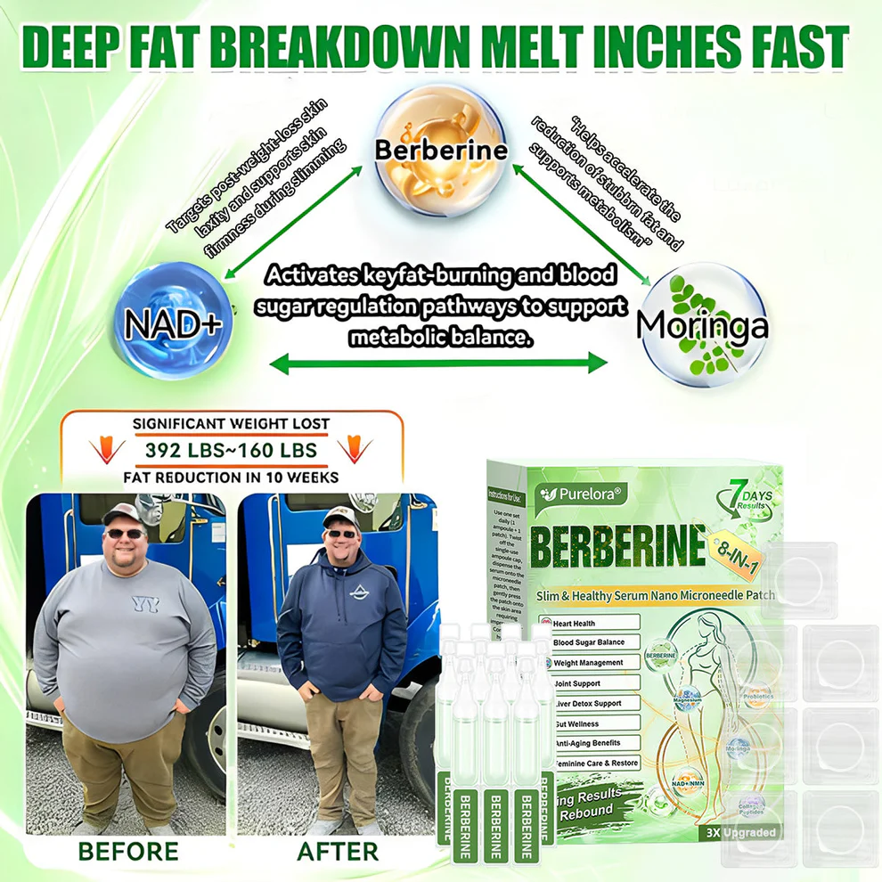 Purelora Berberine 8-IN-1 Slim & Healthy Serum Nano Microneedle Patch image Purelora Berberine 8-IN-1 Slim & Healthy Serum Nano Microneedle Patch