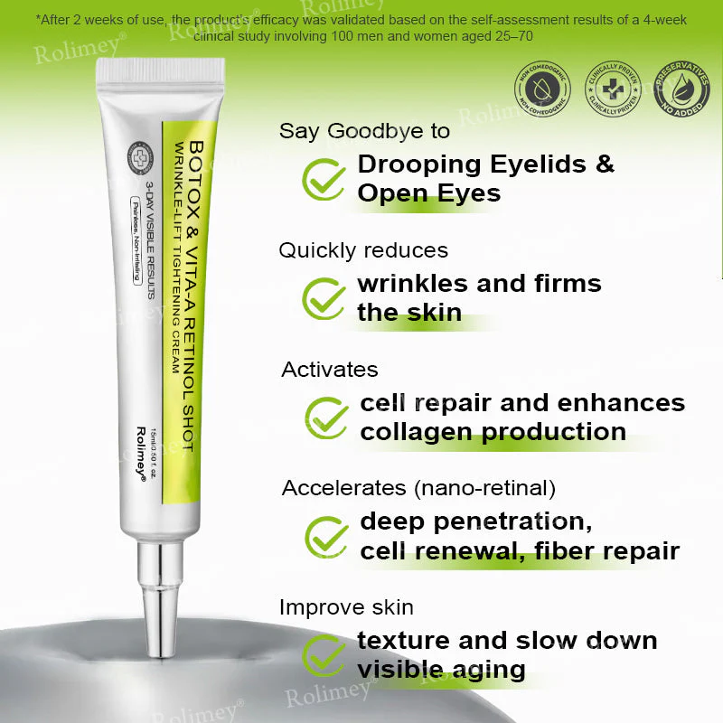 Rolimey® Botox & Vita-A Retinol Shot Wrinkle-Lift Tightening cream image Rolimey® Botox & Vita-A Retinol Shot Wrinkle