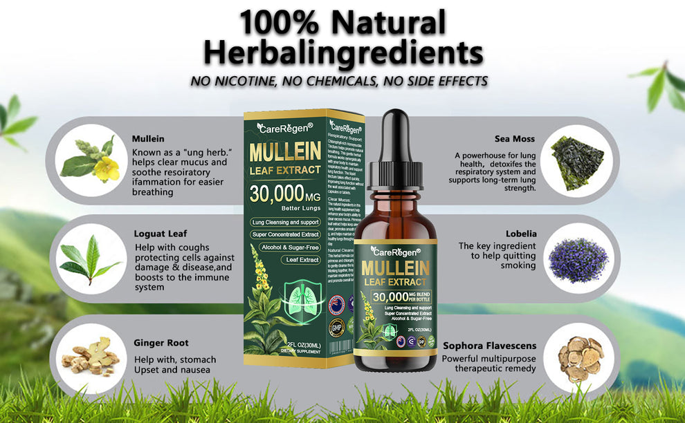 CareRegen Organic Lung Cleansing Mullein Leaf Extract Drops