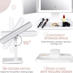 Newyuo™ Trifold LED Makeup Mirror image Newyuo™ Trifold LED Makeup Mirror