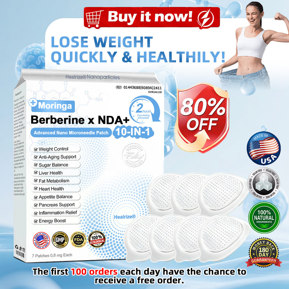Healrize Moringa Berberine NAD+ 10-in-1 Advanced Nano Microneedle Patch