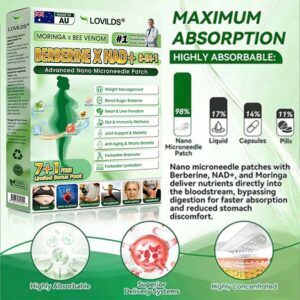 LOVILDS® Moringa Bee Venom Berberine NAD+ 8-in-1 Advanced Nano Microneedle Patch