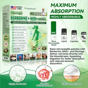 Pureluxo® Moringa Berberine NAD+ 10-in-1 Advanced Nano Microneedle Patch
