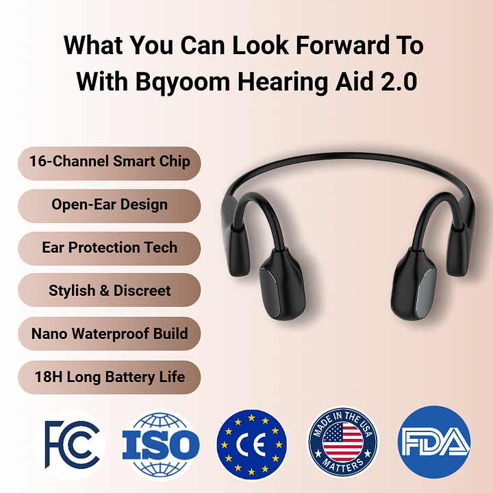 BQYOOM Smart Bone Conduction Hearing Headphones