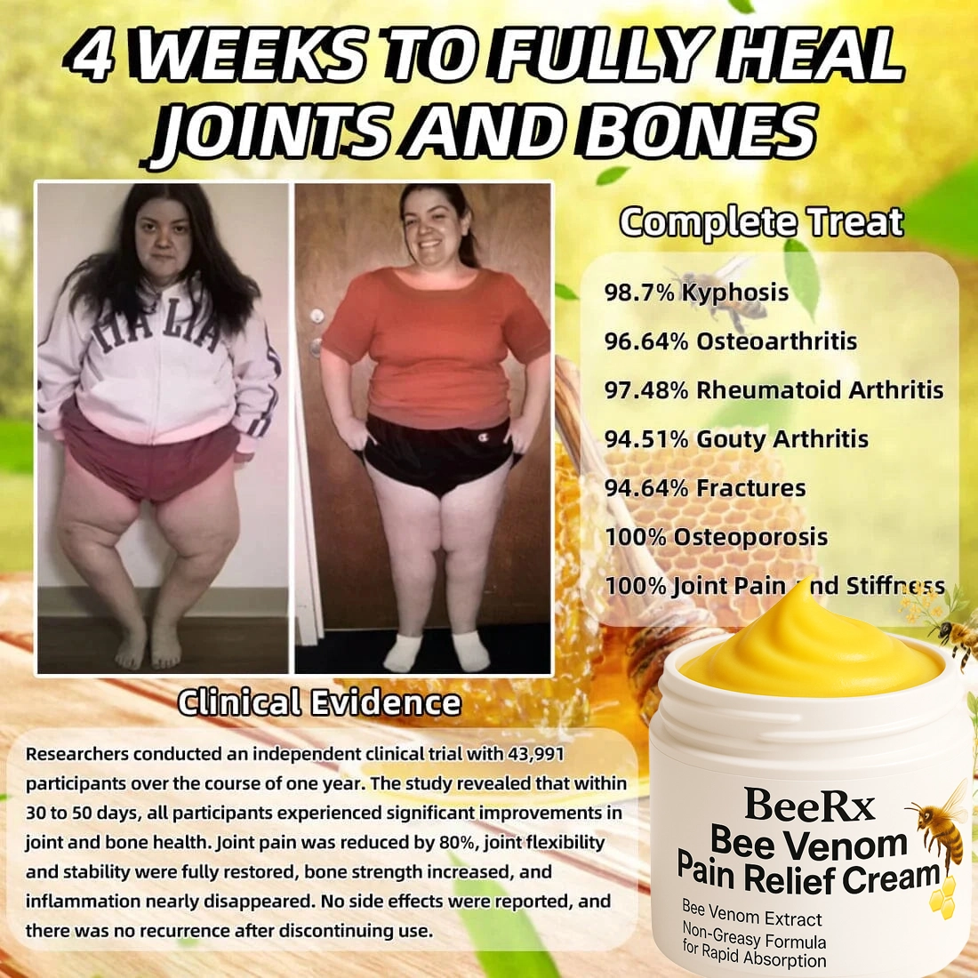 BeeRx BeeThera Bee Venom Pain Relief & Bone Healing Cream