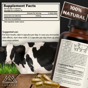 Lonvera Grass-Fed Beef Liver Capsules