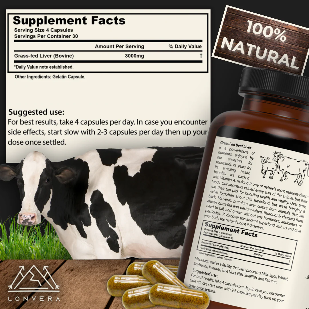 Lonvera Grass-Fed Beef Liver Capsules