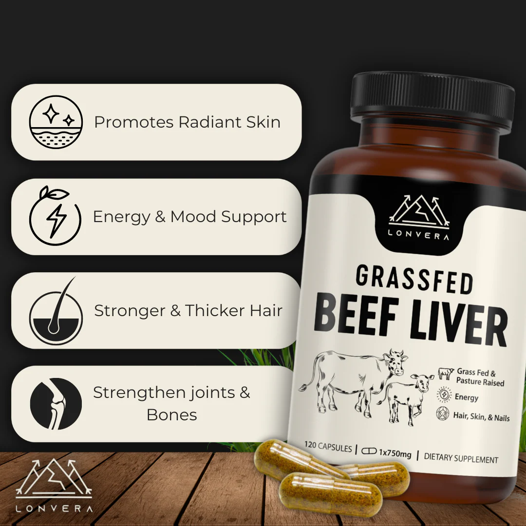 Lonvera Grass-Fed Beef Liver Capsules