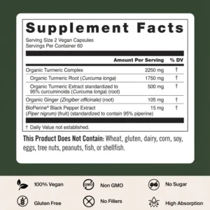 Sanlava Organic Turmeric 2250mg 3-in-1 Complex