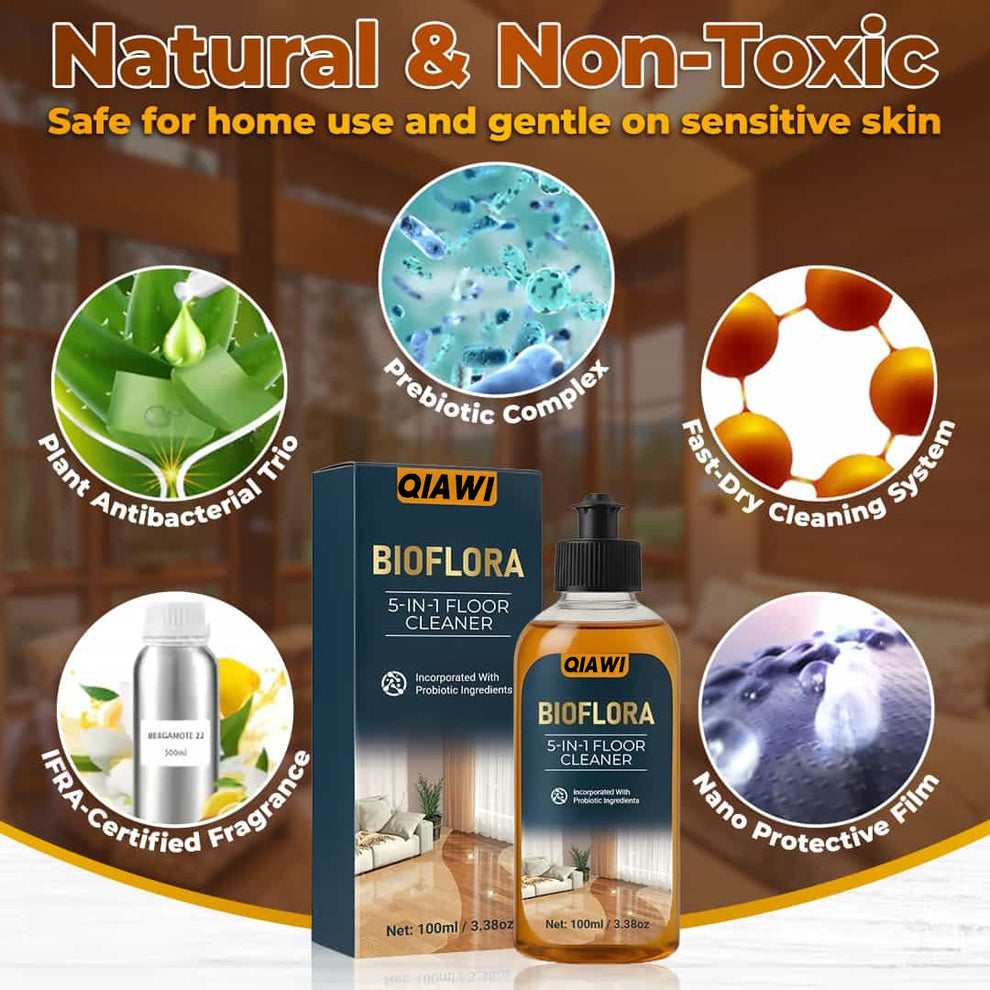 QIAWI 5-in-1 Floor Cleaner - Fast-Drying, Antibacterial, and Eco-Friendly Solution