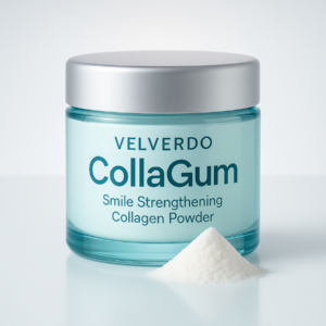 Valverdo CollaGum™ Smile Strengthening Collagen Powder Don't Just Take Our Word For It Why Your Gums Need Collagen Your gums are made mostly of collagen — it’s what keeps them firm and healthy. Over time, brushing, stress, and aging can break down that collagen, causing gums to pull back and teeth to look longer. Regular toothpaste only cleans the surface, and collagen pills focus on skin and joints, not your smile. CollaGum works where it matters most — right at your gumline. When you brush it in, collagen and minerals help rebuild and strengthen your gums, keeping your smile strong and supported every day. 25,000+ Healthier Smiles Real Results. Real Repair. 99% said their gums felt stronger and healthier within 2 weeks. 97% noticed less gum sensitivity and tenderness after daily use. 92% saw a visibly fuller gumline and smoother smile. Frequently Asked Questions CollaGum is a collagen-based powder you brush onto your gums. It helps support gum repair, strength, and comfort — right where your smile needs it most. Your gums are made mostly of collagen. Over time, brushing, stress, and aging can break that collagen down. CollaGum delivers fresh collagen and minerals directly to your gums as you brush, helping to rebuild and strengthen the tissue. After brushing your teeth, dip your damp toothbrush into the CollaGum powder. Gently brush it onto your gums and along the gumline for 20–30 seconds, then rinse or leave it on overnight — whichever you prefer.  CollaGum supports gum health but doesn’t replace good dental care. Keep brushing, flossing, and visiting your dentist as usual for the best results.  Use your normal toothpaste first, then apply CollaGum right after. It’s designed to fit easily into your regular brushing routine.