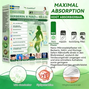 CureVivo® Moringa Berberine NAD+ 10 in 1 Advanced Nano Microneedle Patch