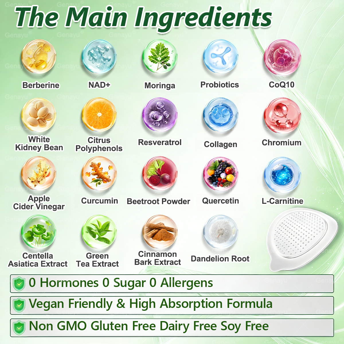 Genayu® Moringa × Berberine × AMPK Nano Microneedle Patch