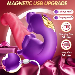 BBOJI 3-in-1 Women's Vibrator – G-Spot Thrusting & Licking Toy