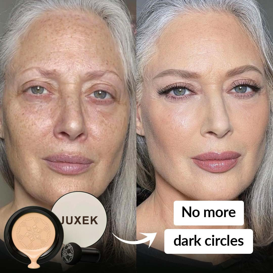 Juxek Anti-Aging Foundation Cushion - Wrinkle Reducer Makeup with SPF | Hydrating Full Coverage Face Foundation for Mature Skin | Long-lasting Glow Finish