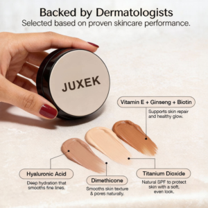 Juxek Anti-Aging Foundation Cushion - Wrinkle Reducer Makeup with SPF | Hydrating Full Coverage Face Foundation for Mature Skin | Long-lasting Glow Finish