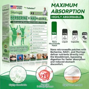 Tailden® Moringa · Berberine × NAD+ 10-in-1 Advanced Nano Microneedle Patch
