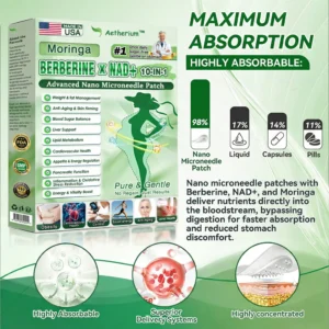 Aetherium® Moringa Berberine NAD+ 10-in-1 Advanced Nano Microneedle Patch