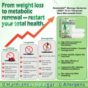 Acezozla Moringa Berberine NAD+ 10-in-1 Advanced Nano Microneedle Patch