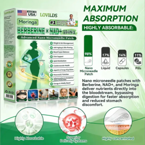LOVILDS Moringa Berberine NAD+ 10-in-1 Advanced Nano Microneedle Patch