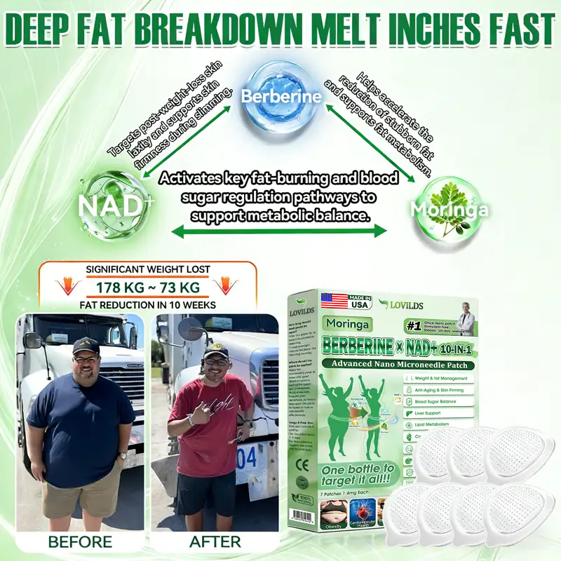 LOVILDS Moringa Berberine NAD+ 10-in-1 Advanced Nano Microneedle Patch