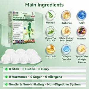 BQYOOM® Moringa Berberine NAD+ 10 in 1 Advanced Nano Microneedle Patch