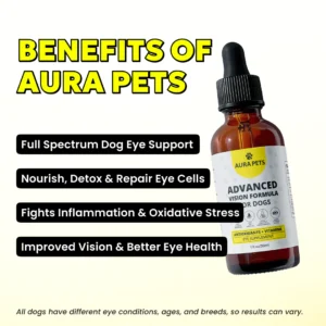 AURAPETS Helps Dogs Stop Eye Scratching & Naturally Reduce Cloudiness, Watering & Swelling