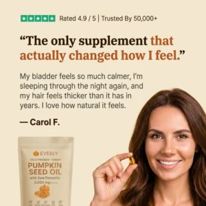 Everly Pumpkin Seed Oil Softgels – Naturally Strengthens Kidney Health and Bladder Comfort from Within