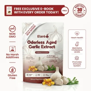 Elare Aged Garlic Extract - 7500mg Odorless Softgels