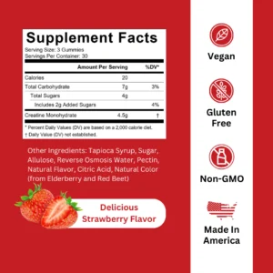 Burst Creatine Gummies Strawberry Fruit Punch