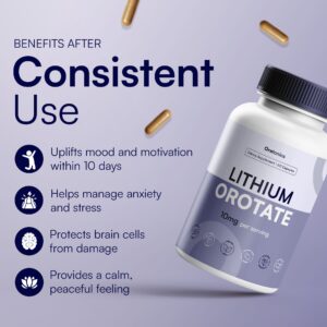 Oratonics Mood, Stress & Anxiety Balance Capsules | 10mg Lithium Orotate