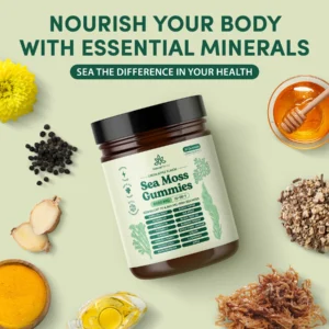 Natural Rems Sea Moss Gummies 6000MG 16-in-1 Dietary Supplement