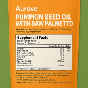 Aurove Pumpkin Seed Oil Softgels
