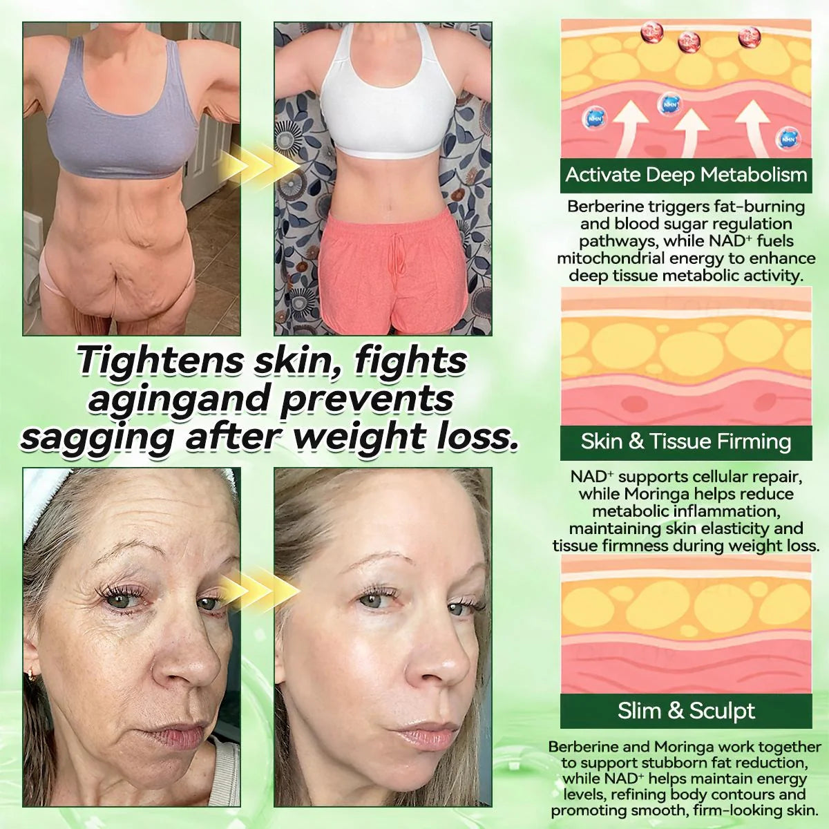 LOVILDS Moringa Berberine NAD+ 10-in-1 Advanced Nano Microneedle Patch