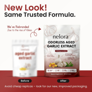 Nelora Aged Garlic Extract - 7500mg Odorless Softgels