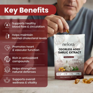 Nelora Aged Garlic Extract - 7500mg Odorless Softgels