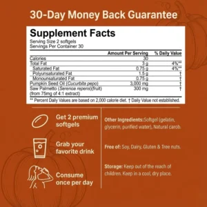 Everly Pumpkin Seed Oil Softgels – Naturally Strengthens Kidney Health and Bladder Comfort from Within