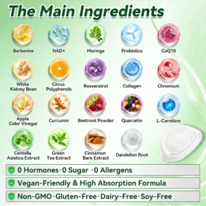 SOLVIRON Moringa Berberine NAD+ 10 in 1 Advanced Nano Microneedle Patch