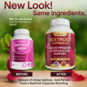 Vitalivv Beetroot Capsules Blood Pressure & Circulation Support