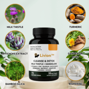Livion Cleanse & Detox Milk Thistle + Dandelion